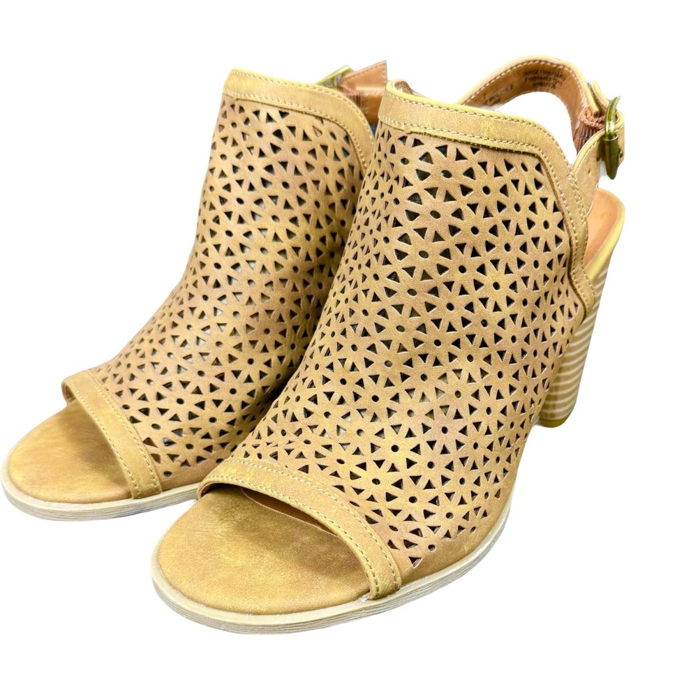 Universal Thread Milliana slingback cut-out bootie sandal tan heel Target EUC -7 - Picture 4 of 16